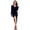Dark Blue, variant on Women's Ruched Slit Surplice Wrap Dress 95% Polyester 5% Spandex Fabric with Sheer Detail and Stretch Flattering Fit