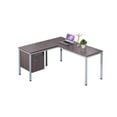 thumbnail image 3 of Boss Office Products Simple System Workstation L-Desk with Return & Pedestal, 30"H x 60"W x 29-1/2"D, Driftwood, 3 of 4