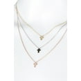 thumbnail image 2 of .925 Sterling Silver Gold and Rose Gold Plated Clear CZ Cross Pendants Necklace, 2 of 3