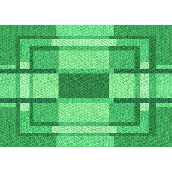 Ahgly Company Indoor Rectangle Patterned Lime Mint Green Area Rugs, 4' x 6'