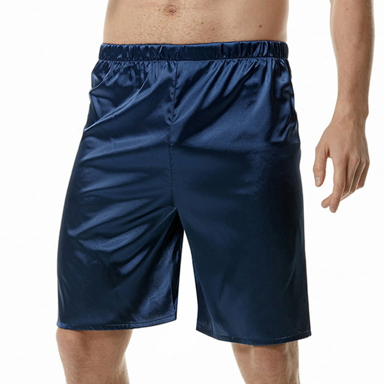 Blue silk shorts hot sale