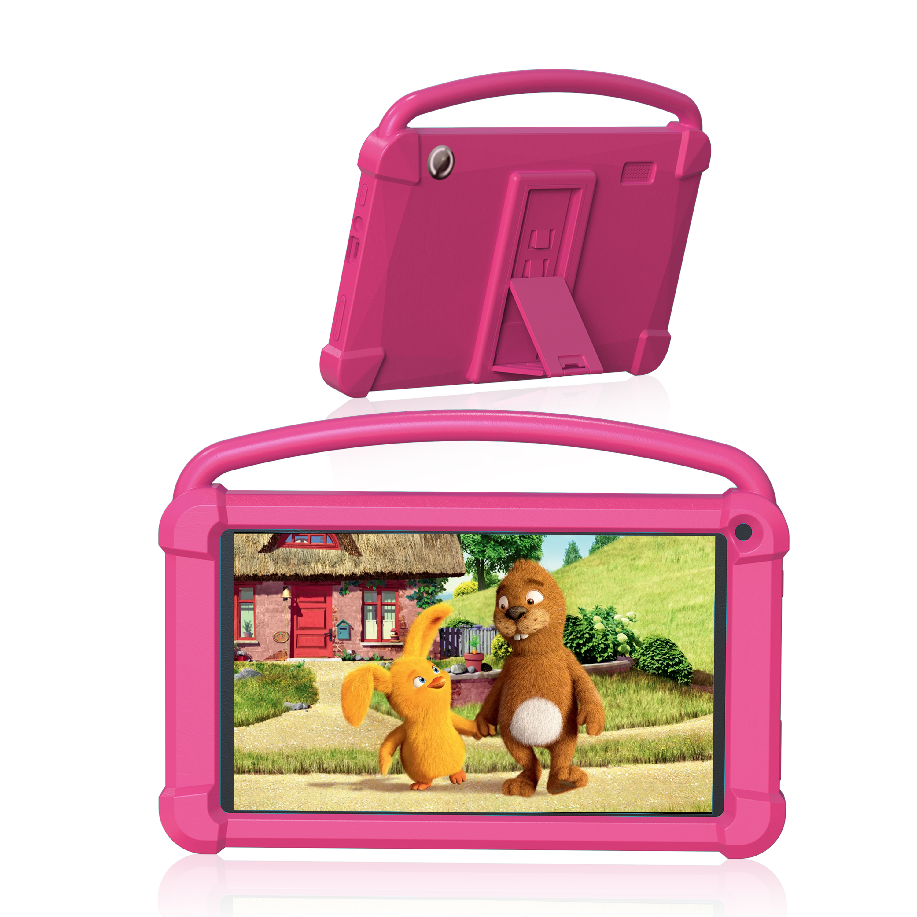 Kids Tablet, 7 Inch Tablet for Kids, Android 12 Tablet 4(2+2)GB RAM+16GB Storage, Toddler Tablets with KIDOZ Parental Control App, WiFi, Bluetooth, Best Gift for Kids Learning and Playing
