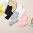 thumbnail image 4 of Ruyang Girls Thin Leggings Solid Color Basic Ankle Length Bottoming Pants Soft Ruffle Footless Stretchy Tights for Kids Baby, 4 of 4