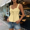 thumbnail image 7 of Babysbule Women's Eyelet Embroidered Sleeveless Tank Top Bow Tie Front Wide Strap Peplum Casual Blouse for Summer Dating Daily Wear Vacation, 7 of 7