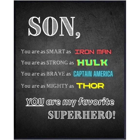 You Are My Superhero Wall Art – Boys Room Decor, Kids Bedroom Sign, Superhero Quote Print for Boys, Game Room & Nursery Gift