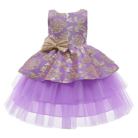 

Dress Pageant Girls Kids Princess Birthday Bowknot Wedding Party Gown Paillette Tulle Girls Dress&Skirt Girls Dress Age 4