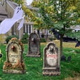 thumbnail image 6 of Yashow Elite Dark Gray Plastic Halloween Tombstone Garden Sign Weatherproof Cemetery Scene Lawn Decoration for outdoor courtyard party, 16 inch, 1-pack, 6 of 7