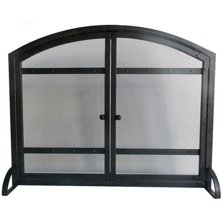 Pleasant Hearth Harper Arched Fireplace Screen With Doors Walmart