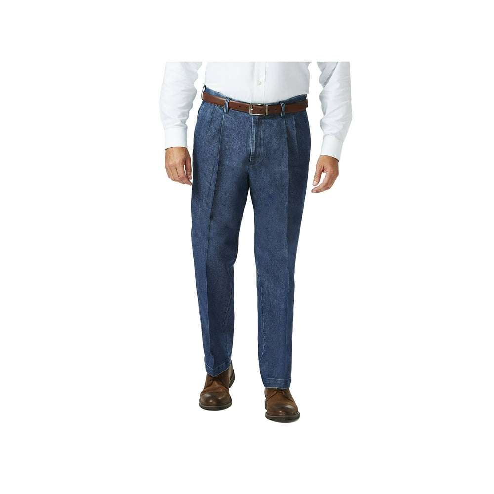 haggar stretch denim trousers