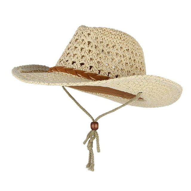 s de Vaquero Occidental Sombrero de terre de - Beige, Adulto Yinane Sombrero de vaquero para niño con correa para la barbilla