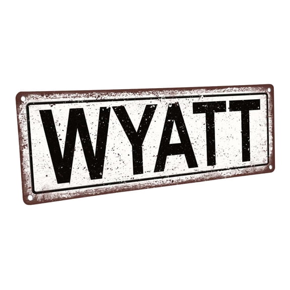 Wyatt 4"x12" Metal Sign, Wall Décor for Kids Room and Nursery