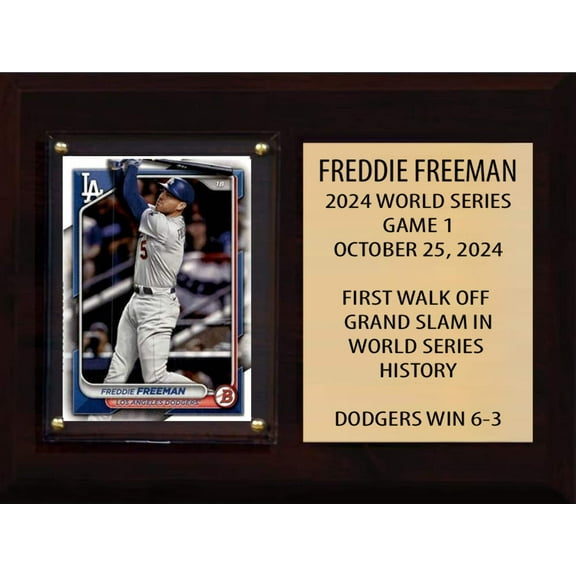 Freddie Freeman Game 1 Grand Slam Dodgers 2024 Bowman Topps Baseball Plaque