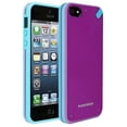 thumbnail image 2 of Case with Screen Protector for iPhone 5, PureGear [Purple/Turquoise] SlimShell Hard Cover + Puretek Roll-On Screen Guard for Apple iPhone 5/5s/SE 2016, 2 of 10