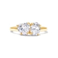 thumbnail image 3 of 1 3/4 CT Heart & Oval Cut Lab Created Moissanite Diamond Toi Et Moi 2-Stone Engagement Wedding Ring For Women In 14K Yellow Gold Over Sterling Silver(G-H Color, VVS1 Clarity, 1.75 Cttw)-4, 3 of 7