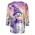 thumbnail image 5 of Bcresic Tops for Christmas Women Trendy 3/4 Sleeve Tshirts Cute Glitter Xmas Tree Basic Tee Casual Loose Round Neck Tunic Top Classic Printed Pullover Shirt Holiday Gifts Top,#07_Purple,X-Large, 5 of 5