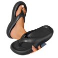 thumbnail image 3 of GPOECD Womens Summer Fashion Flip Flop Solid Color Slippers Outdoor Beach Slides Casual Slippers for Women Comfortable Z10142-Black,6, 3 of 8