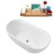 thumbnail image 6 of 59" Streamline G-84-324-BGL Soaking Glossy White Freestanding Tub and Tray With Internal Drain in Brushed Gold, 6 of 6