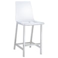 thumbnail image 3 of Juelia Clear Acrylic Counter Chair Chrome (Set of 2), 3 of 11