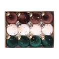 thumbnail image 1 of 12 piezas de adornos colgantes navideños, adornos decorativos colgantes de terciopelo Marrón Beige Verde, 1 of 9