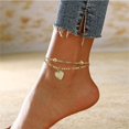 thumbnail image 1 of Xihbxyly Tobillera con Inicial de Corazón, Cadena de Pie Vintage Dorada de Doble Capa, Joya de Playa Brillante Galvanizada, Cómoda para Uso Diario, Perfecta para Eventos de Verano, Regalo para Mujer., 1 of 4