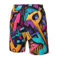 thumbnail image 4 of Fuzoiu Vibrant Graffiti Urban Art Print Men's Beach Shorts,Men's Swim Trunks,Quick Dry Board Shorts with Pockets,Men's Bathing Suits for Surfing, Running, and Casual Wear-Large, 4 of 6