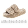 thumbnail image 2 of Zapatillas cómodas de felpa para mujer, antideslizantes, cálidas, para interior, casa, dormitorio, 2 of 9