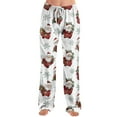 thumbnail image 5 of Fabrcox Christmas Women Pajama Pants Sleepwear Loose Fit Christmas Snowman Printed Drawstring Wide Leg Lounge Long Bottoms Gray XXXL, 5 of 6