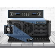 Rosewill RSV-R4000U 4U Server Chassis Rackmount Case | 8 3.5 HDD Bays, 3 5.25 Devices | ATX, CEB Compatible | 2 Front 120mm Fans, 2 Rear 80mm Fans | USB 3.0, 2.0 | Front Panel Lock | Silver/Black