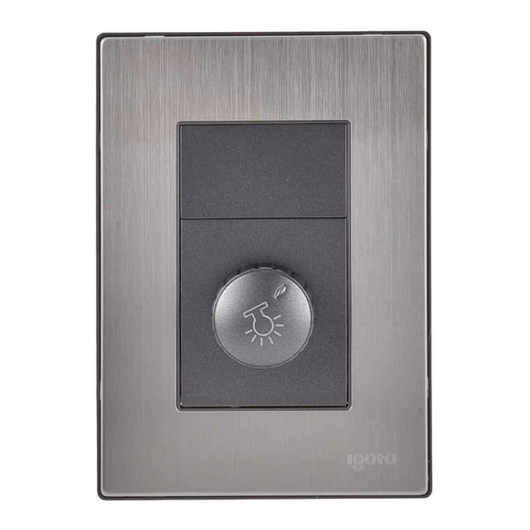 Placa Armada Inoxidable Con Dimmer Igoto gris oscuro Igoto INOX
