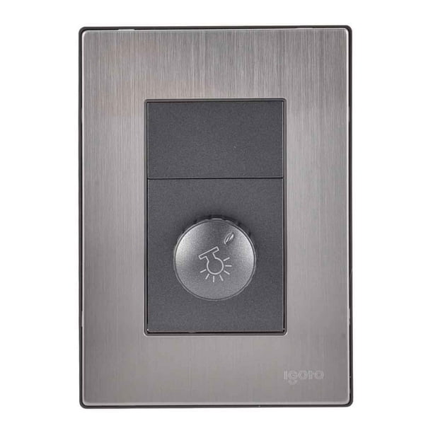 Placa Armada Inoxidable Con Dimmer Igoto gris oscuro iGoto INOX