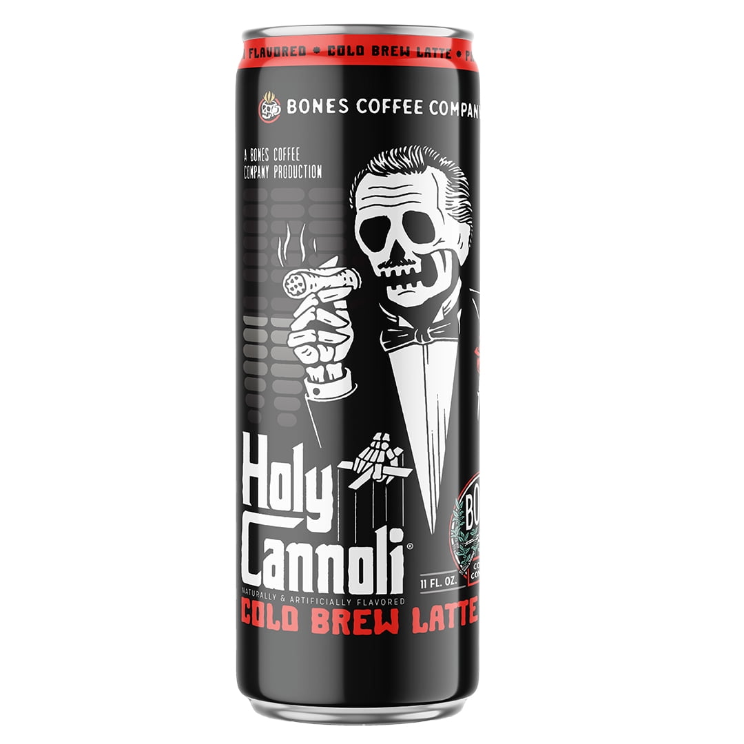 (2 pack) Bones Coffee Holy Cannoli Cold Brew Latte, Cannoli Flavored Ready-to-Drink Coffee with Cows Milk, 11 fl oz Can