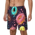 thumbnail image 2 of Uemuo Donuts1 Pattern Mens Swim Trunks Quick Dry Board Shorts with Mesh Lining, Stretch Beach Shorts Quick Dry No-Chafing Board Shorts-, 2 of 9