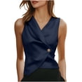 thumbnail image 3 of Bovxnpu Tank Tops Summer Sleeveless Blazer Jacket Button Tank Top Casual Summer Tops (Women's or Women's Plus), 3 of 9