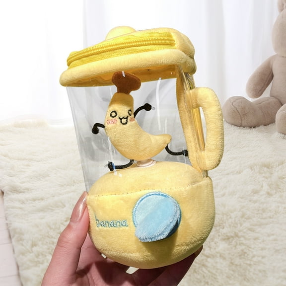 Funny Cute Blender Plush Toy, Soft Pretty Watermelon Banana Orange Juicer Figurine Toy, Spinning Vegetable & Fruit in a Blenders Stuffy Drawstring Spinning Toy Figurine Gift