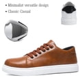 thumbnail image 4 of CHICVOMEY Fashion Sneakers for Men Skate Shoes Synthetic Leather White Sneakers Low Top White Tennis Shoes Lace up Casual Sneakers for Shcool, 4 of 8