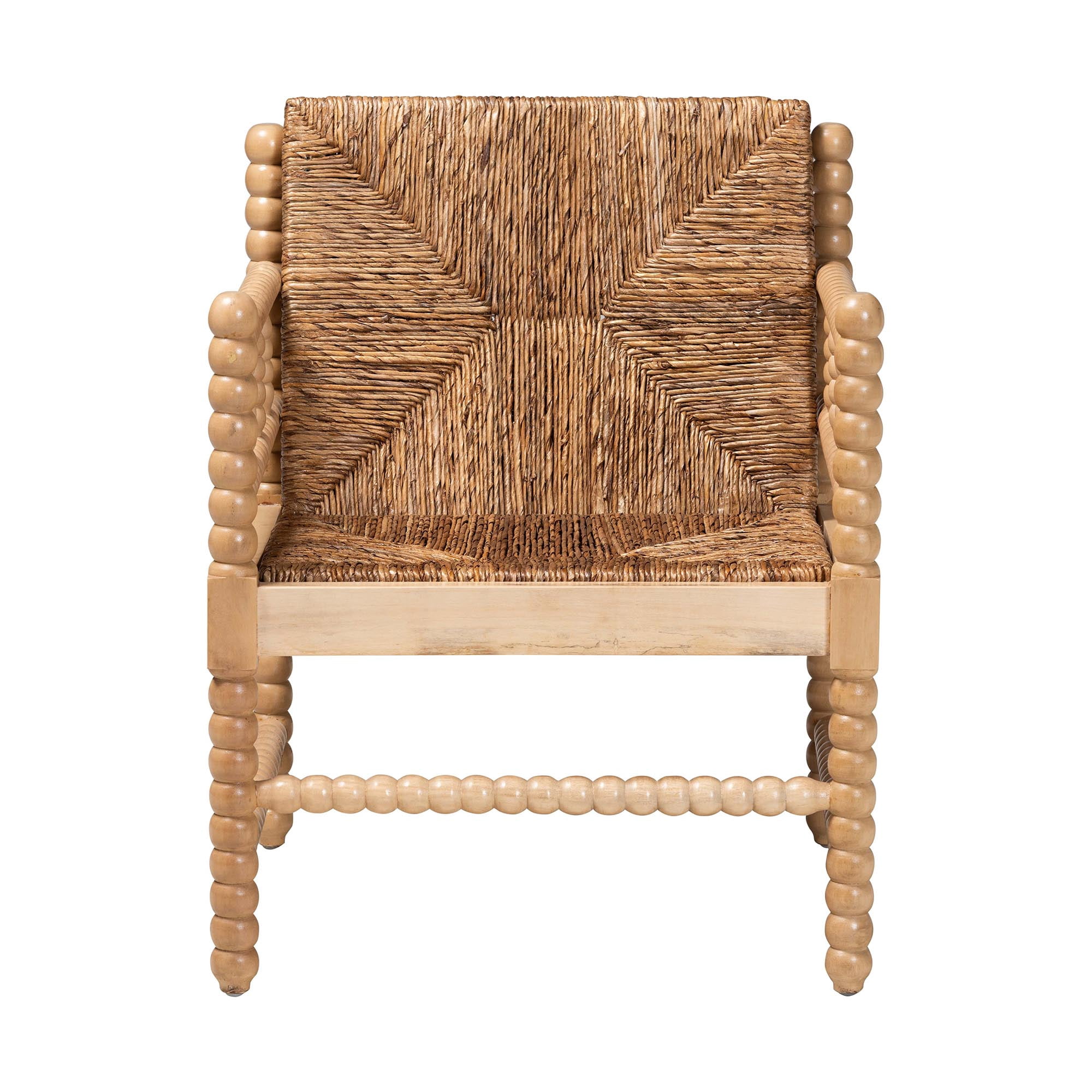 bali & pari Dolores Transitional Armchair, 16.9" H Seat Height, Natural Brown