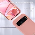 thumbnail image 3 of KOMI for Google Pixel 9 Pro XL Case, Silicone Phone Case with 1 Screen Protector, Soft Anti-Scratch Microfiber Lining, Full Body Shockproof Slim Cover Support Wireless Charging, Pink, 3 of 5