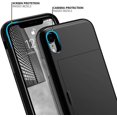 thumbnail image 4 of iPhone XR Case with Card Holder Heavy Duty Protective Dual Layer Shockproof Hidden Card Slot Slim Wallet Case for iPhone XR for Men&Women(Black), 4 of 7