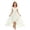 White B, variant on WRKEKC Dresses for Girls Flutter Sleeve Ombre Floral Print Pleated Fabric Waist Tie Swing Casual Summer Dress For Girls 3-10 Years