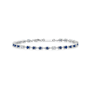 Gem Stone King 3.79 Ct Blue Created Sapphire Canary Diamond 18K 