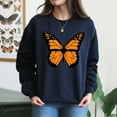 thumbnail image 4 of EcoLoom Orange Monarch Butterfly Illustration Midweight Crewneck Sweatshirt Black-XL, 4 of 4
