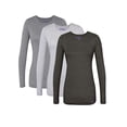thumbnail image 1 of Sivvan Lot de 3 T-Shirts à Manches Longues Confortables pour Femmes Multicolores / sous-Vêtements, 1 of 7