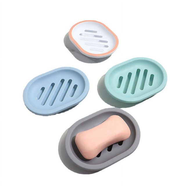 Caja de jabón de macarrón, suministros de baño, plato de jabón de plástico, jabonera oso de fresa Electrónica