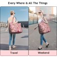 thumbnail image 5 of Pink Breast Cancer and Pioneer Flower Travel Tote Bags for Women Carry On,Large Weekender Bags for Women Travel,Multi Functional Duffle Bag for Work,Shopping,Sports, 5 of 5