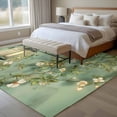 thumbnail image 4 of Area Rug for Living Room, Spring Leaves Non-Slip Indoor Large Carpet for Bedroom/Dining Room, Oil Light White Flowers Country Vintage Green Washable Low-Profile Rectangle Floor Runner Rugs - 5 x 7 Ft, 4 of 8