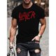 thumbnail image 1 of Short Sleeve Summer Fashion Tee Street Style Slayer Band-Inspired Men's T-Shirt - Casual & Sporty with Unique Letter Print Design, 1 of 7