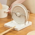 thumbnail image 7 of Pot Lid Holder, Lid Holder While Cooking, Spoon Rest with Pot Lid Holder, Pot Lid Organizer with 2 Racks, 2 in 1 Pot Lid Holder & Spoon Rest for Kitchen Counter, Space Saving Pot Cover Rack, 7 of 7