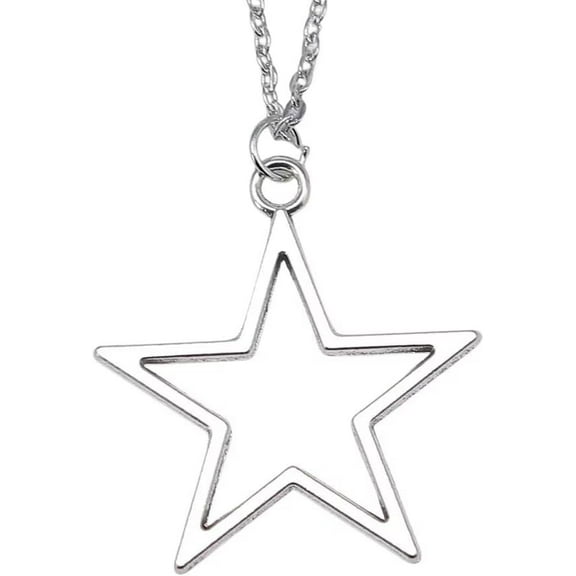 Y2K Star Necklace Hollow Five-Pointed Star Pendant Necklace Stainless Steel Chain Unique Jewelry