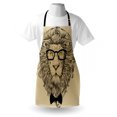 thumbnail image 3 of Indie Apron Lion Character Portrait with Glasses and Bowtie Hipster Smart Cool Dandy, Unisex Kitchen Bib Apron with Adjustable Neck for Cooking Baking Gardening, Sand Brown Black Yellow, by Ambesonne, 3 of 3