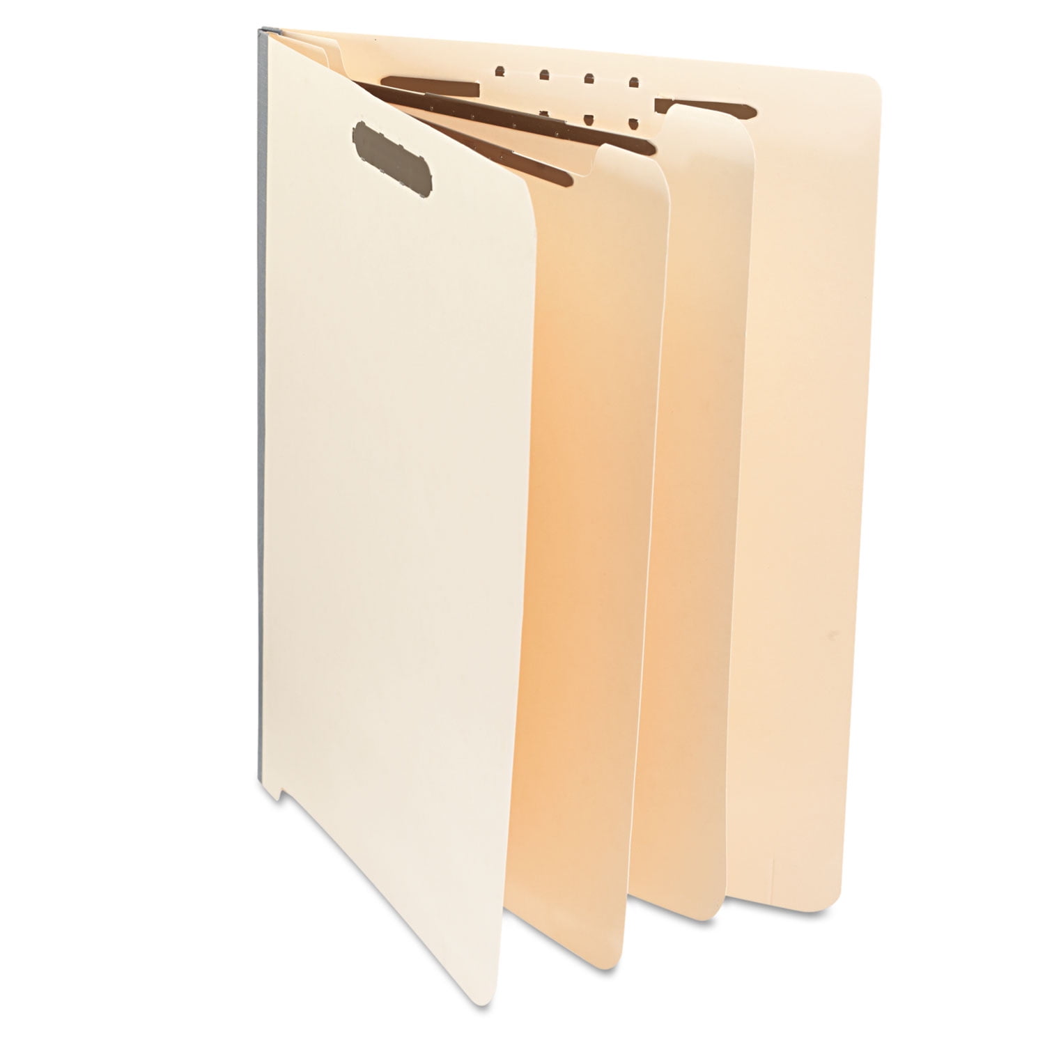 Six-Section Manila End Tab Classification Folders, 2 Dividers, Letter Size, Manila, 10/Box